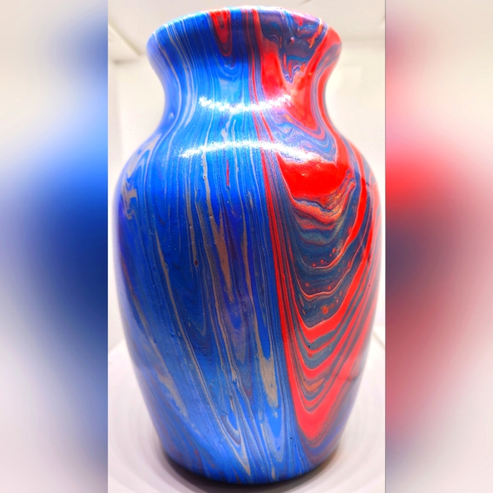 Handpainted glass vase
